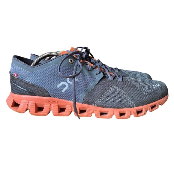 On Cloud X 2.0 Cloudtec Helion Gray Orange Running Athletic Size 11.5 Menโs - Picture 1 of 9